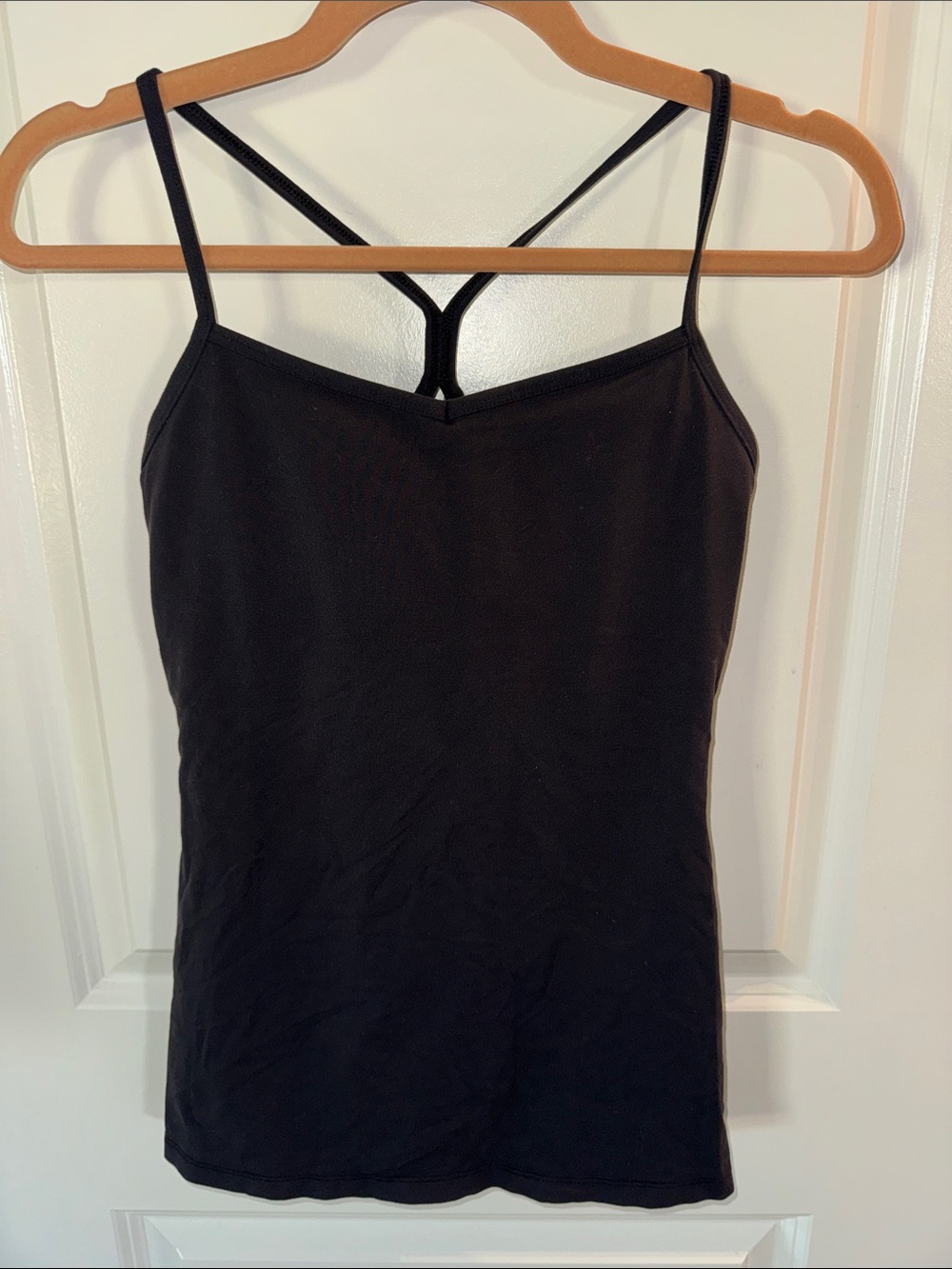 LUCY- Women’s Black Spaghetti Strap Cami Top - Built in bra with removable pad